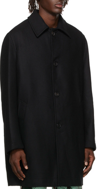 Palm Angels Curved Logo Mens Coat Black Size 48
