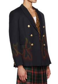 Palm Angels Burning Double Breasted Blazer Suit Jacket Size 48