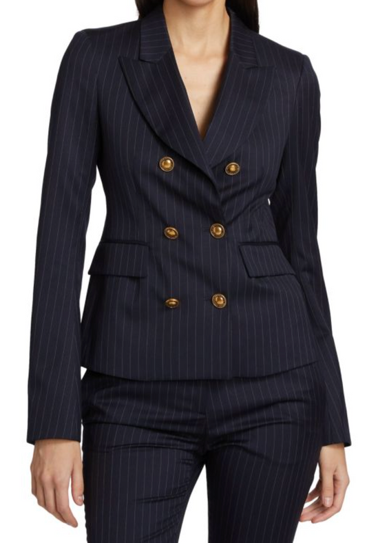 Palm Angels Pinstripe Double Breasted Blazer Suit Jacket Womens Size 44