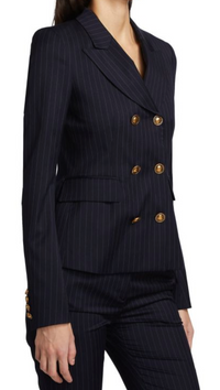 Palm Angels Pinstripe Double Breasted Blazer Suit Jacket Womens Size 44