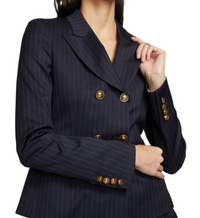 Palm Angels Pinstripe Double Breasted Blazer Suit Jacket Womens Size 44