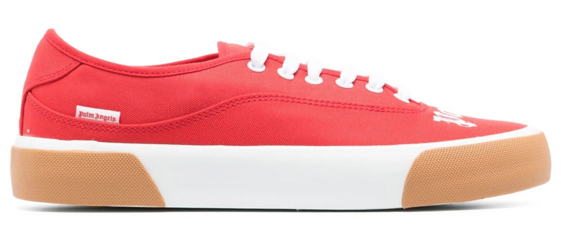 Palm Angels Logo Red/White Lace-Up Skater Sneakers Size 43 (10M)