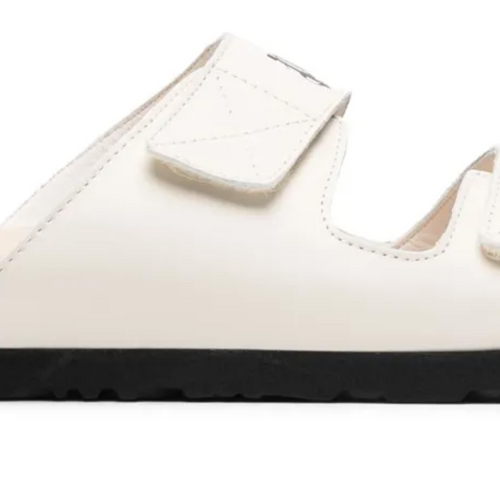 Palm Angels Logo Printed Off-White Beige Slide Sandals Size 41 (8M)