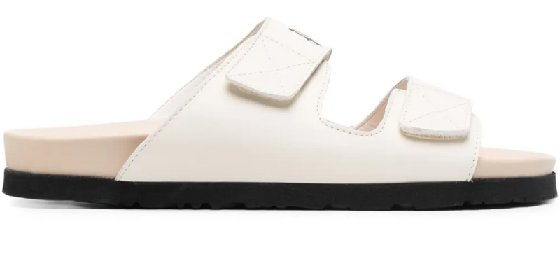 Palm Angels Logo Printed Off-White Beige Slide Sandals Size 41 (8M)