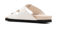 Palm Angels Logo Printed Off-White Beige Slide Sandals Size 41 (8M)