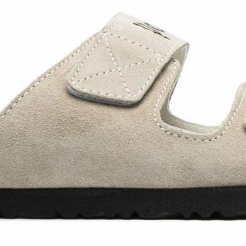 Palm Angels Logo Printed White/Grey Slide Sandals Size 40 (7M)