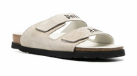 Palm Angels Logo Printed White/Grey Slide Sandals Size 40 (7M)