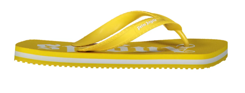 Palm Angels Logo Printed Yellow Flip-Flop Sandals Size 40 (7M)