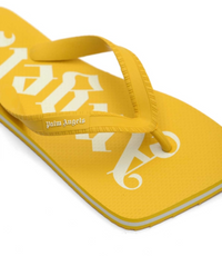 Palm Angels Logo Printed Yellow Flip-Flop Sandals Size 40 (7M)