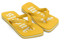 Palm Angels Logo Printed Yellow Flip-Flop Sandals Size 40 (7M)