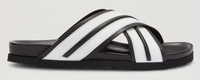 Palm Angels Black/White Criss-Cross Slip-On Sandals Size 45 (12M)