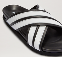 Palm Angels Black/White Criss-Cross Slip-On Sandals Size 45 (12M)