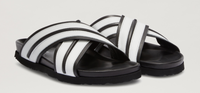 Palm Angels Black/White Criss-Cross Slip-On Sandals Size 45 (12M)