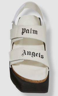 Palm Angels Women's Logo Black/White Birk Sandals Size 37 (5.5W)