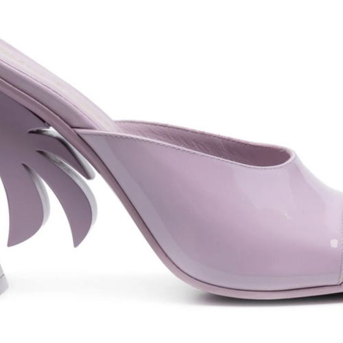 Palm Angels Women's Palm Beach Purple Leather Heels Size 36 (4.5W)