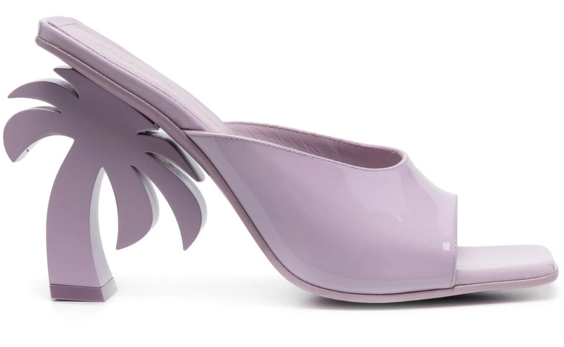Palm Angels Women's Palm Beach Purple Leather Heels Size 38 (6.5W)