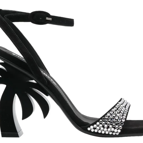 Palm Angels Women's Palm Tree Glittered Black Heel Size 36 (4.5W)