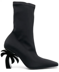 Palm Angels Women's Palm Tree Black Suede Ankle Boots Size 36 (MSRP: $1,080)