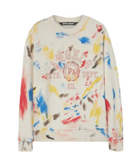 Palm Angels Painted College Sweatshirt Off White/Red Size Medium
