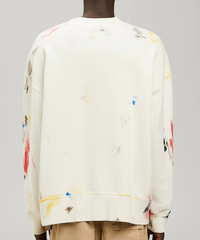 Palm Angels Painted College Sweatshirt Off White/Red Size Medium