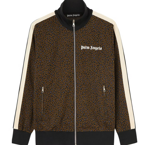 Palm Angels Leopard Black/White/Brown Track Jacket Size Large