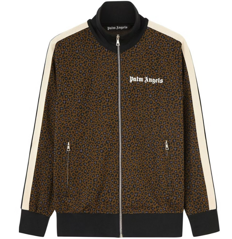 Palm Angels Leopard Black/White/Brown Track Jacket Size Large