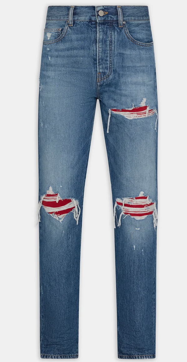 Mike Amiri Suede Straight MX1 Indigo Jeans Size 32 (MSRP: $1,290)