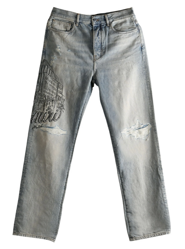 Amiri Crystal Hotel Antique Indigo Denim Jeans Size 34 (MSRP: $1,890)