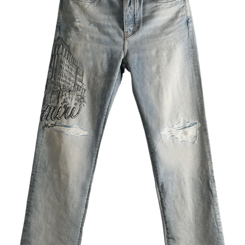 Amiri Crystal Hotel Antique Indigo Denim Jeans Size 34 (MSRP: $1,890)