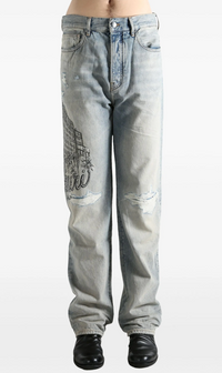 Amiri Crystal Hotel Antique Indigo Denim Jeans Size 34 (MSRP: $1,890)
