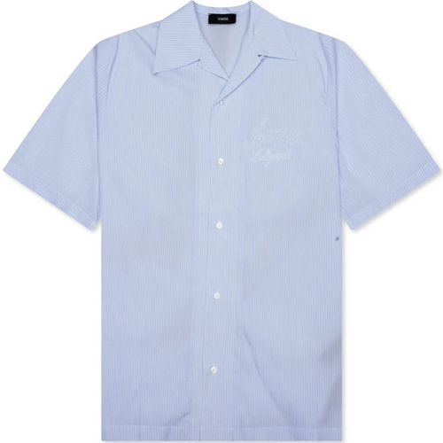 Amiri Starburst Poplin Camp Ashley Blue Shirt Size XXL (MSRP: $790)