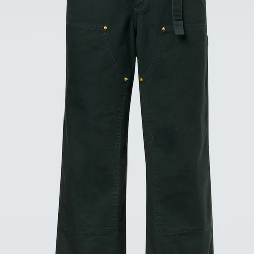 Sacai X Carhartt WIP Forest Green Belted Straight Leg Pants Size 2