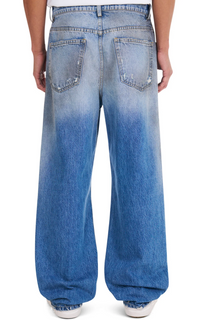 Nahmias Dirty Wash Baggy Denim Indigo Jeans Size 34 (MSRP: $850.00)