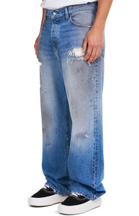 Nahmias Dirty Wash Baggy Denim Indigo Jeans Size 34 (MSRP: $850.00)