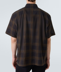 YSL Tartan Checked Cotton Voile Brown Shirt SIze 40 (MSRP: $1,200)