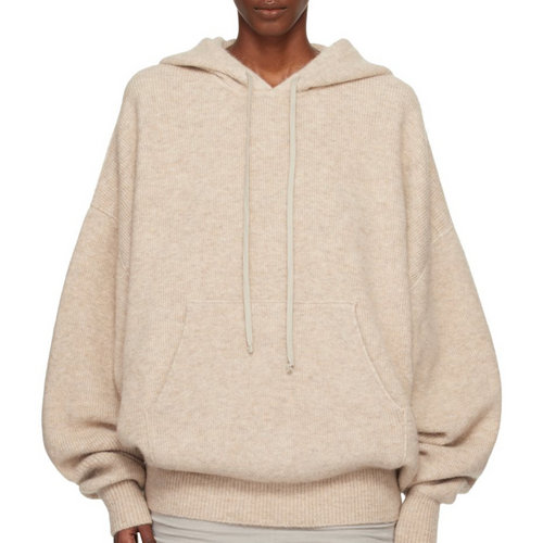 Rick Owens Knitted Hun Hoodie "DNA Dust" Size Medium (MSRP: $2,285)