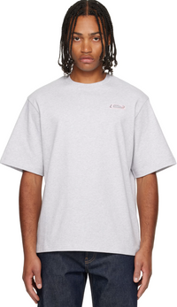 Casablanca PVC Patch Grey Marle Jersey T-Shirt Size XXL