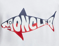 Moncler Shark Print T-Shirt White Small Brand New