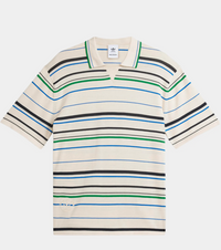 Adidas x Wales Bonner Men's Stripe Knit Polo Shirt Large Brand New