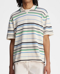 Adidas x Wales Bonner Men's Stripe Knit Polo Shirt Large Brand New