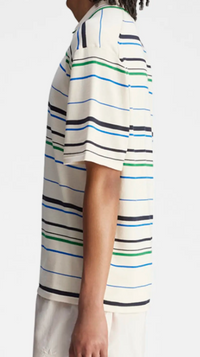 Adidas x Wales Bonner Men's Stripe Knit Polo Shirt Large Brand New
