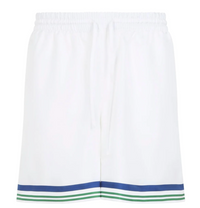 Casablanca White Tennis Club Icon Silk Twill Shorts XXL Brand New