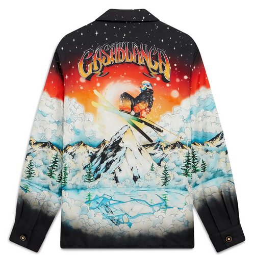 Casablanca Ski Lake Long Sleeve Silk Twill Shirt  XXL Brand New