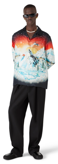Casablanca Ski Lake Long Sleeve Silk Twill Shirt  XXL Brand New