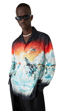 Casablanca Ski Lake Long Sleeve Silk Twill Shirt  XXL Brand New