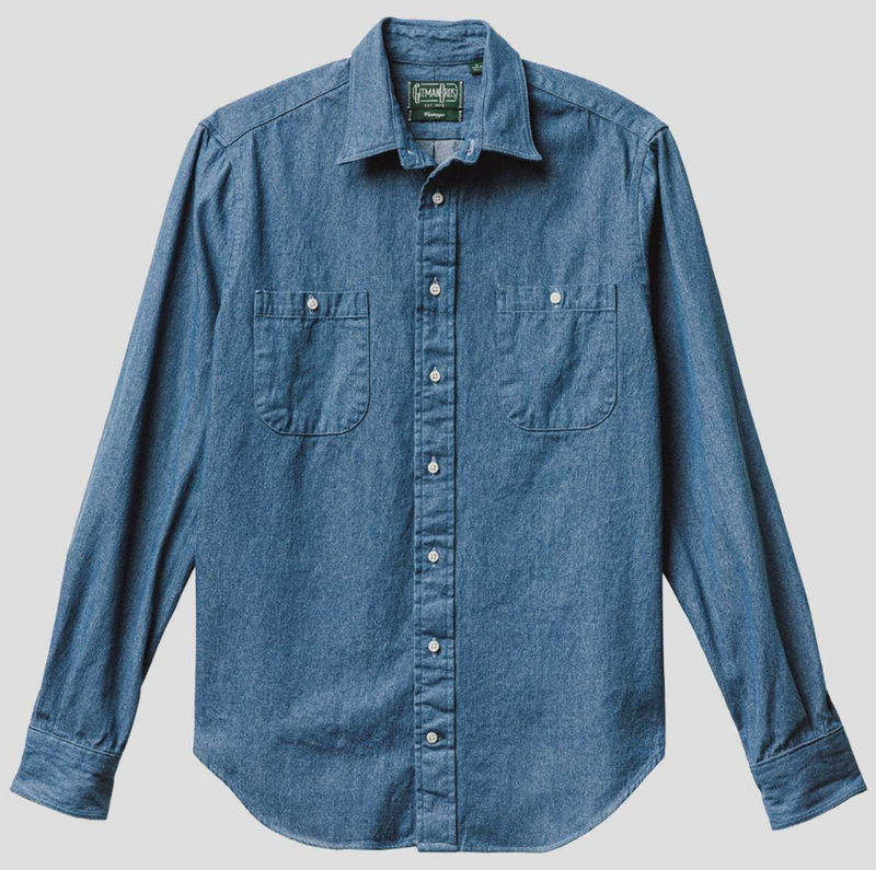 Gitman Bros. Vintage Classic Indigo Denim Shirt Size Medium (MSRP: $275)