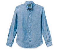 Gitman Bros. Vintage Chambray Linen Indigo Shirt Size Small (MSRP: $280)