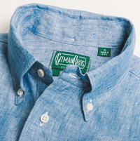 Gitman Bros. Vintage Chambray Linen Indigo Shirt Size Small (MSRP: $280)