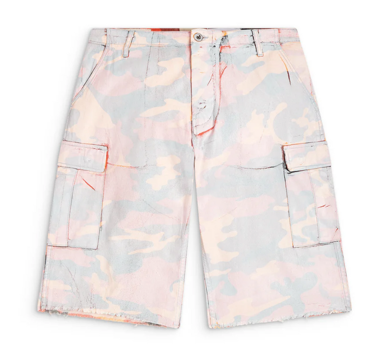 Gallery Dept. Orange Camo Cut Off Cargo Shorts Size 34 (MSRP: $695)