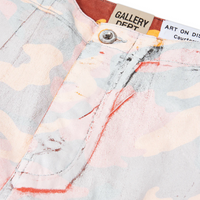 Gallery Dept. Orange Camo Cut Off Cargo Shorts Size 34 (MSRP: $695)
